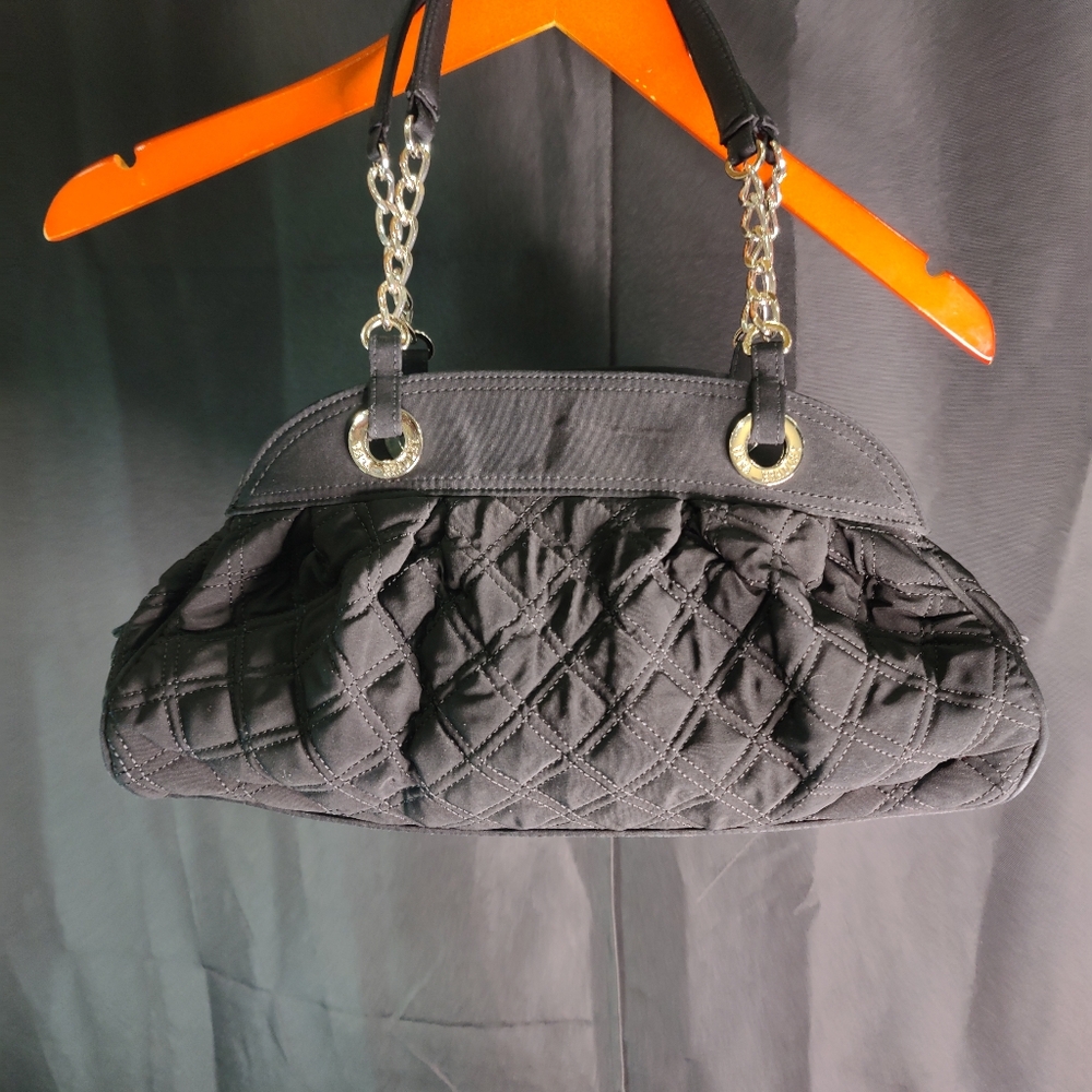 Vera Bradley Classic Bag Solid Black Quilted Shoulder Purse Chain Handbag